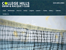 Tablet Screenshot of collegehillssrc.com